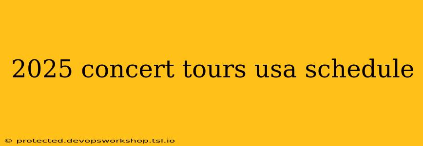 2025 concert tours usa schedule