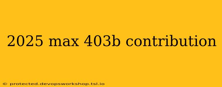 2025 max 403b contribution