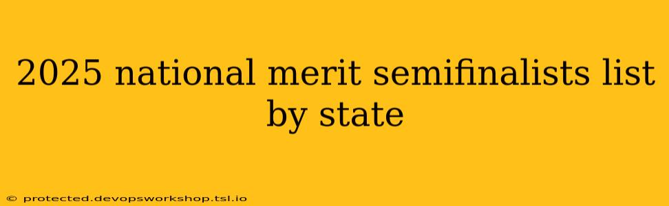 2025 national merit semifinalists list by state