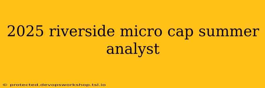 2025 riverside micro cap summer analyst