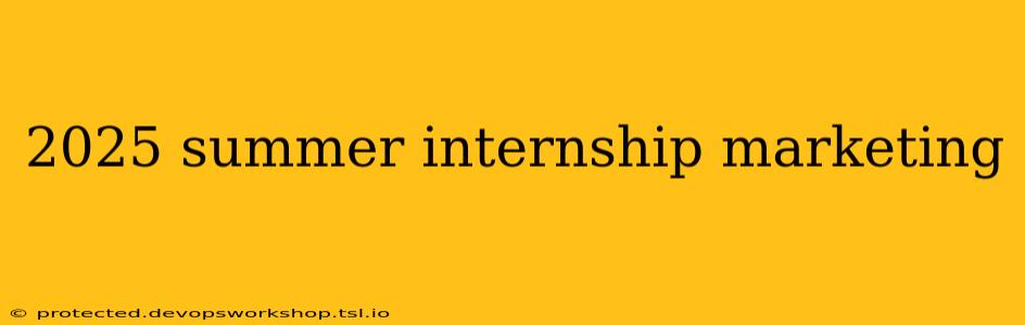 2025 summer internship marketing