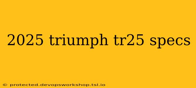 2025 triumph tr25 specs