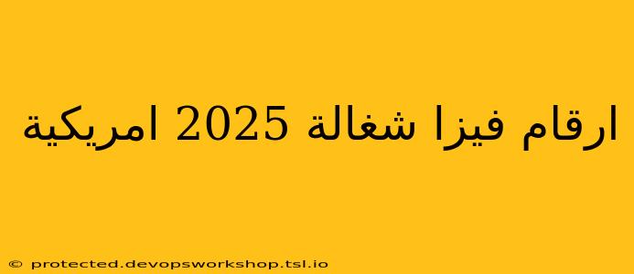 ارقام فيزا شغالة 2025 امريكية