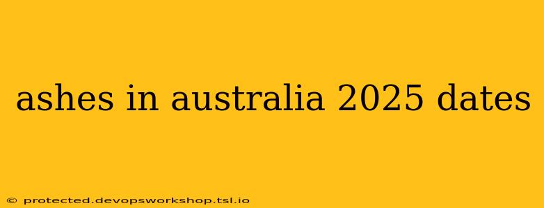 ashes in australia 2025 dates