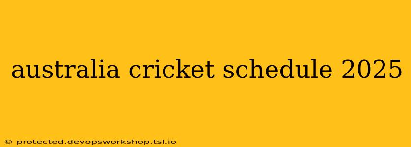 australia cricket schedule 2025