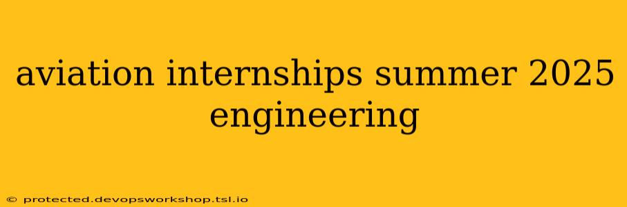 aviation internships summer 2025 engineering