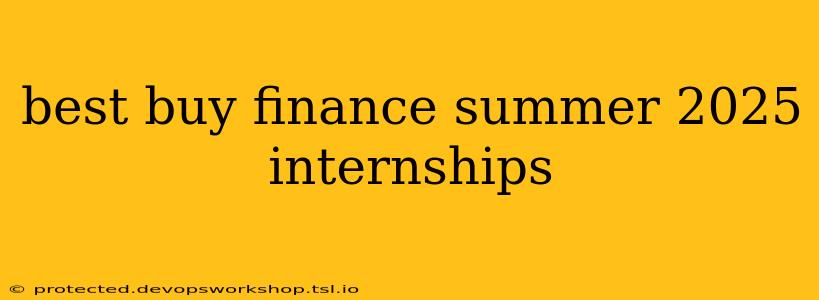 best buy finance summer 2025 internships