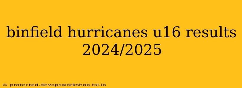 binfield hurricanes u16 results 2024/2025