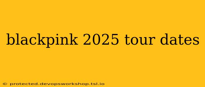 blackpink 2025 tour dates