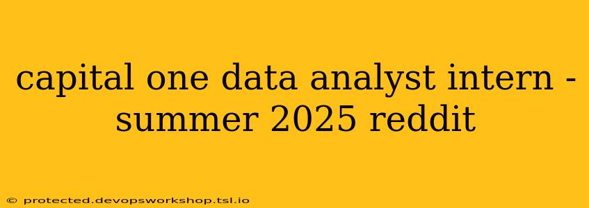 capital one data analyst intern - summer 2025 reddit