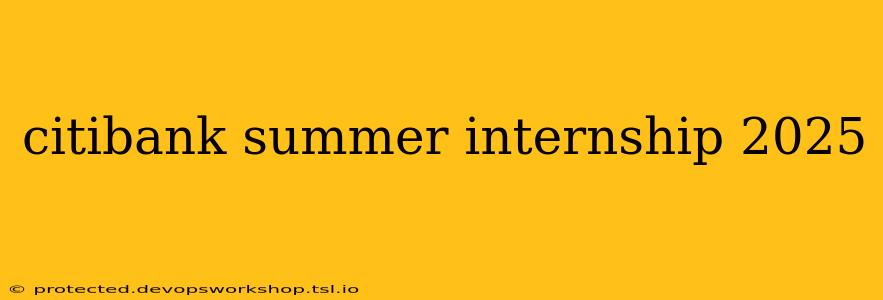 citibank summer internship 2025