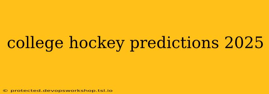 college hockey predictions 2025