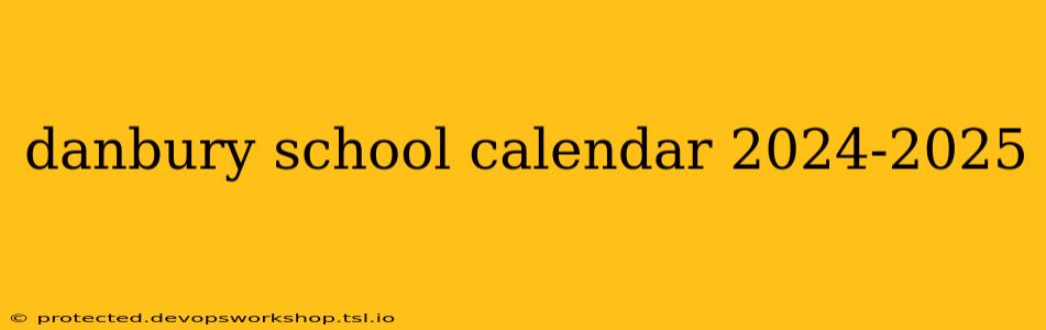 danbury school calendar 2024-2025