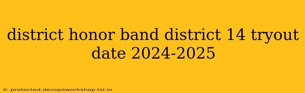 district honor band district 14 tryout date 2024-2025