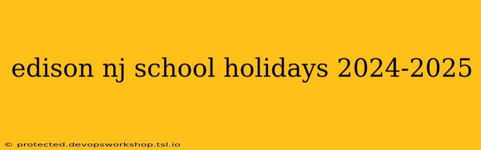 edison nj school holidays 2024-2025