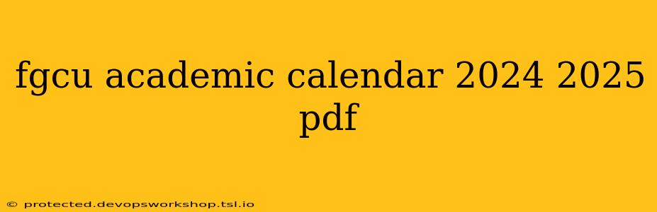 fgcu academic calendar 2024 2025 pdf