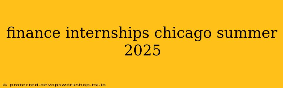 finance internships chicago summer 2025