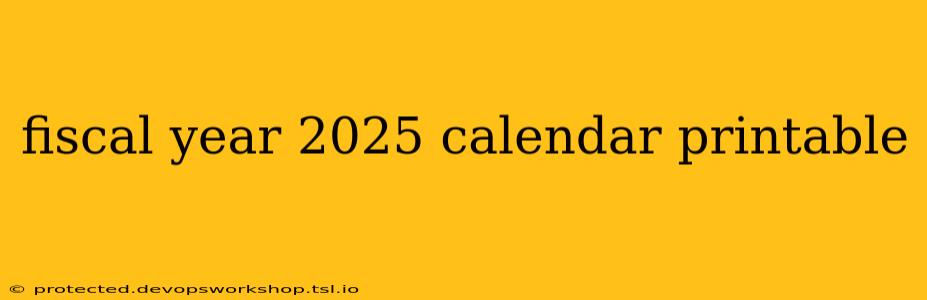 fiscal year 2025 calendar printable