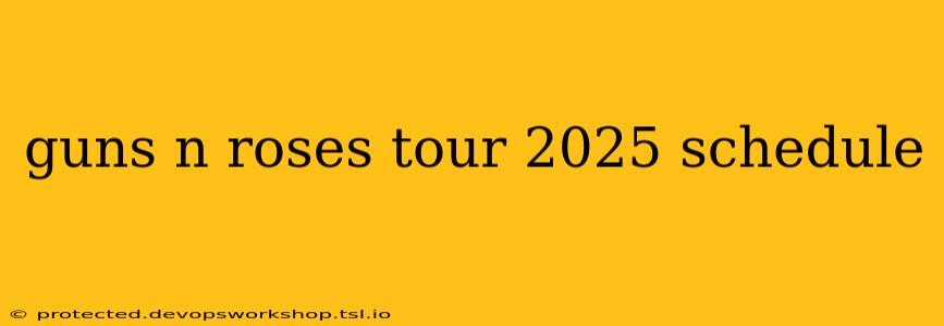 guns n roses tour 2025 schedule