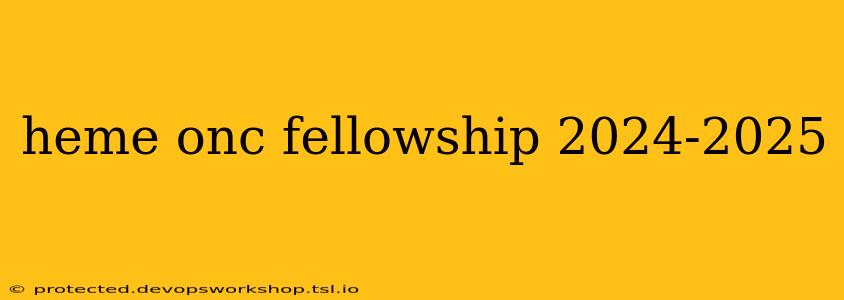 heme onc fellowship 2024-2025