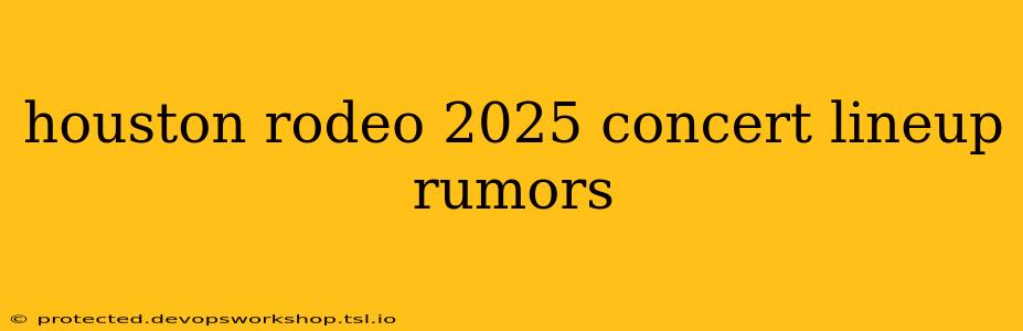 houston rodeo 2025 concert lineup rumors