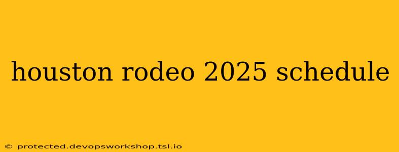 houston rodeo 2025 schedule