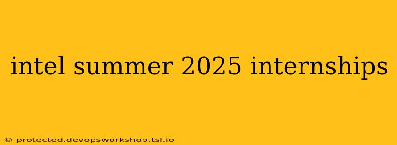 intel summer 2025 internships