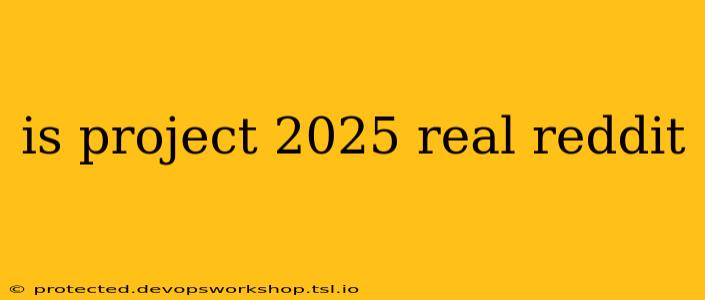 is project 2025 real reddit