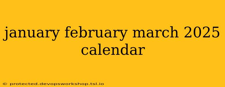 january february march 2025 calendar