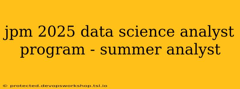 jpm 2025 data science analyst program - summer analyst