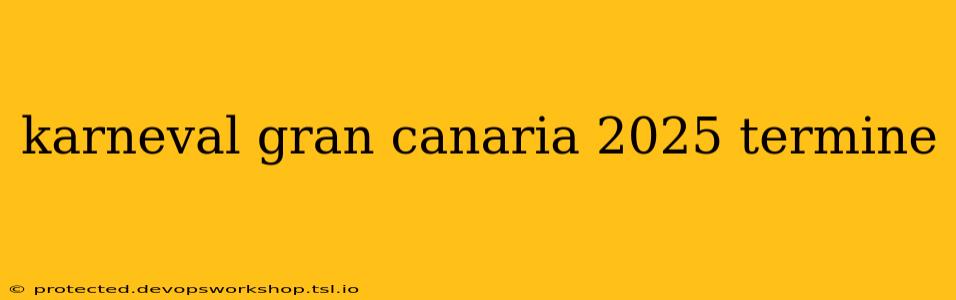 karneval gran canaria 2025 termine