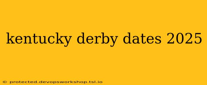 kentucky derby dates 2025