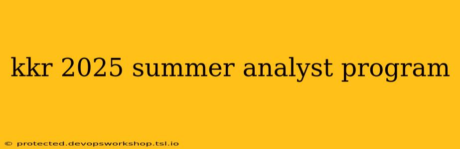 kkr 2025 summer analyst program