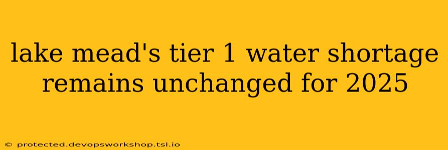 lake mead's tier 1 water shortage remains unchanged for 2025