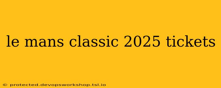 le mans classic 2025 tickets