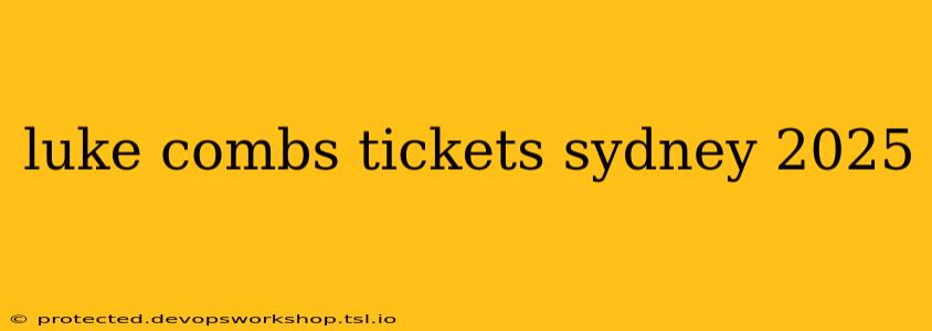 luke combs tickets sydney 2025