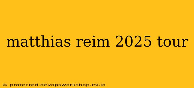 matthias reim 2025 tour