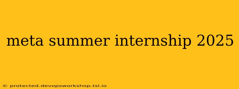 meta summer internship 2025