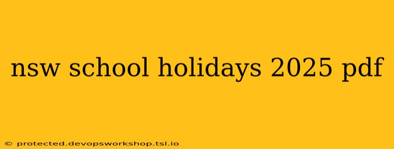 nsw school holidays 2025 pdf