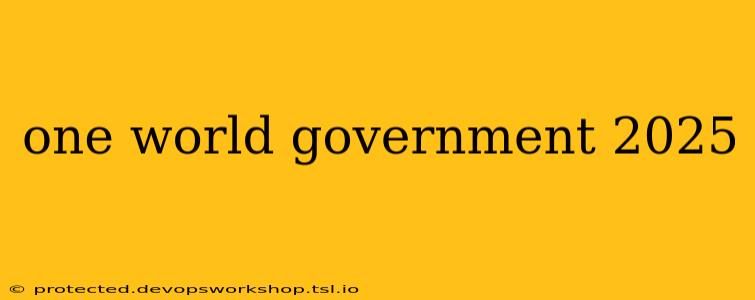 one world government 2025