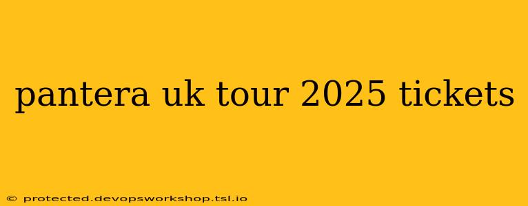 pantera uk tour 2025 tickets