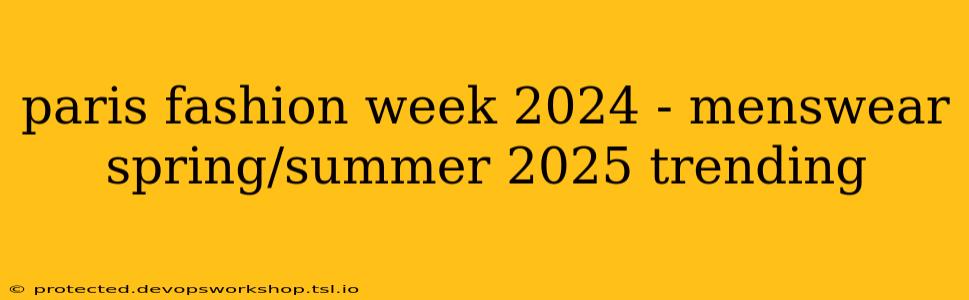 paris fashion week 2024 - menswear spring/summer 2025 trending