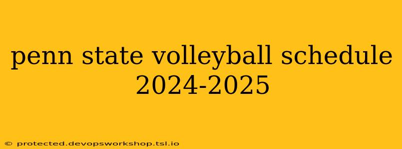 penn state volleyball schedule 2024-2025