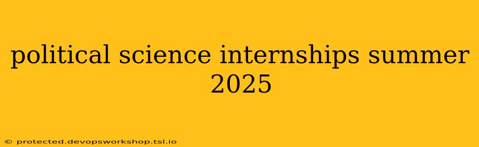 political science internships summer 2025