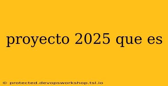 proyecto 2025 que es