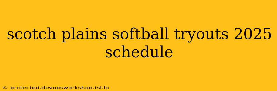 scotch plains softball tryouts 2025 schedule