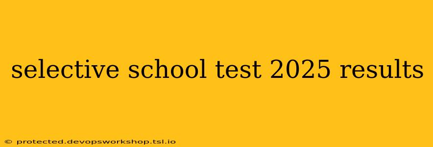 selective school test 2025 results