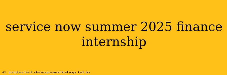 service now summer 2025 finance internship