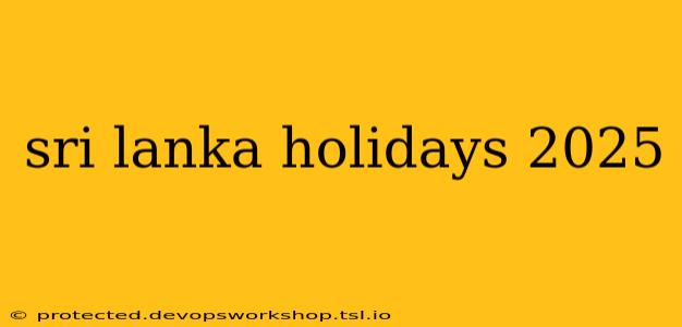 sri lanka holidays 2025