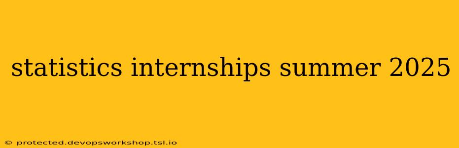 statistics internships summer 2025